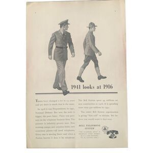Vintage 1941 Bell Telephone 1941 Looks at 1916 Ad Advertisment